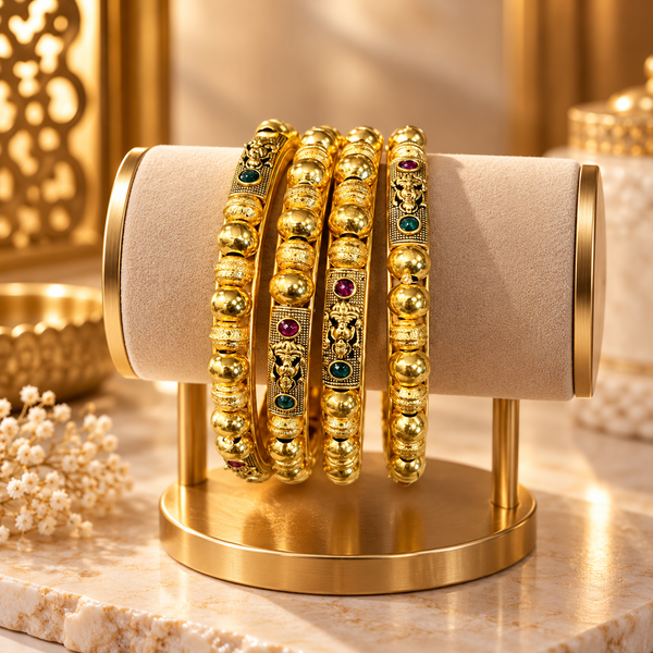 Royal Gold-Tone Designer Bangles Set
